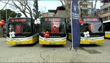 Gemlik-Bursa arası 14 yeni halk otobüsü hizmete girdi
