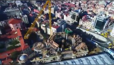 Taksim Camii'nin inşaatındaki son durum havadan görüntülendi