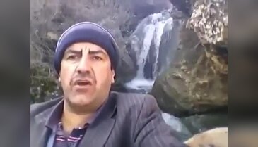 Şelaleyi anlatırken kendinden geçti