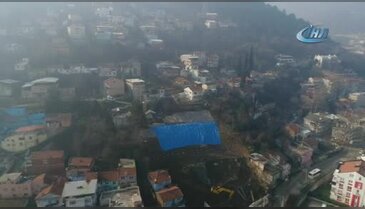 Bursa'da heyelan bölgesi drone ile görüntülendi