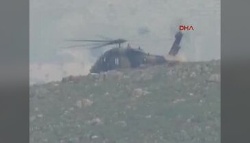 Helikopterin düştüğü bölgeden ilk görüntüler!