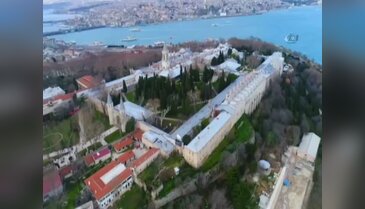 Restorasyondaki Topkapı Sarayı havadan görüntülendi