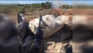 YPG cephaneliği böyle vuruldu