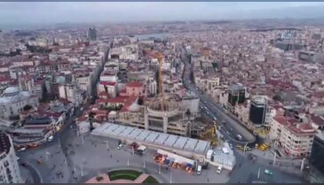 Taksim Camii kubbesine kavuşuyor