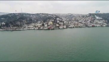 İstanbul'da beyaz örtü havadan görüntülendi