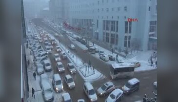 Erzurum'da yoğun kar yağışı