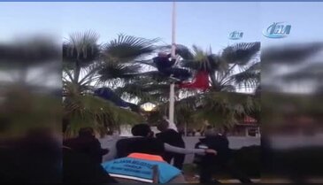 Antalya Otogarı'nda Türk Bayrağı'nı indirmek isteyince dövüldü