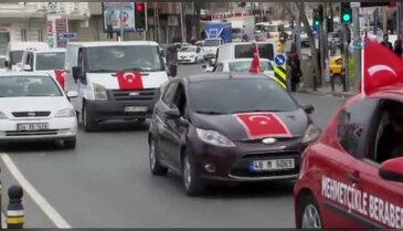 56 şehirde zafer konvoyları