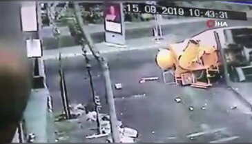 Beton mikseri dehşeti kamerada
