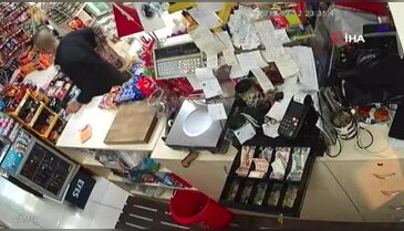 Marketten para çalan hırsız sert kayaya çarptı