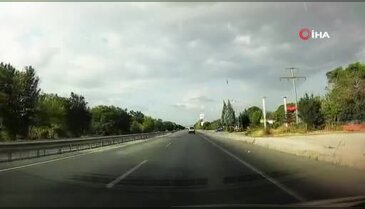 Köpeği ezmemek için takla attı