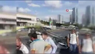 Takla atarak başka aracın üzerine uçtu!
