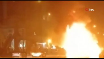 Mardin'de park halindeki otomobil alev alev yandı