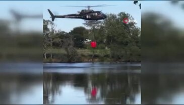 Fransa'da orman yangınına müdahale eden helikopter göle düştü