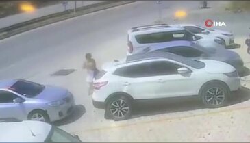 Bir anda hareket eden aracı tek eliyle durduran kadın kamerada!