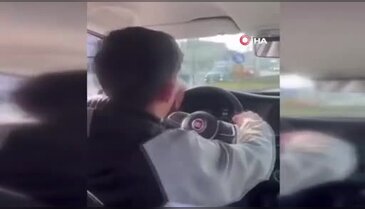 Bursa'da trafikte 'tehlikeli' makas! Direksiyon tutuşuna bakar mısınız?