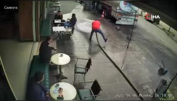Şov yapayım derken tazyikli suyla ortalığı birbirine kattı