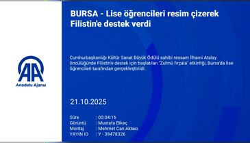 Bursa'da öğrenciler resim çizerek Filistin'e destek verdi