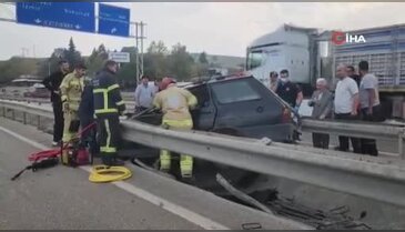 Bursa'da korkunç kaza! Kontrolden çıkan araç bariyerlere savruldu...