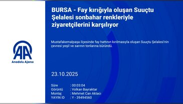 Bursa'da fay kırığıyla oluşan şelale, görenleri büyüledi