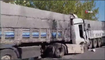 Tırın freni patladı, başka tıra çarptı