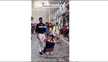 Tasma taktığı kadını sokaklarda gezdirdi! Kullandığı ifadeler de skandal