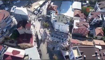 Gebze'de 4 kişiye mezar olan binada çalışmalar sabahın ilk ışıklarıyla başladı