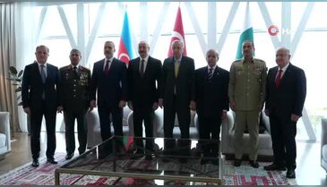 Cumhurbaşkanı Erdoğan, Aliyev ve Şerif ile görüştü
