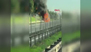 Seyir halindeki tır alevler içinde kaldı!