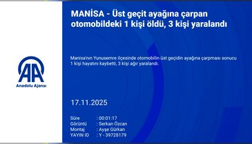 Otomobil üst geçit ayağına çarptı:1 ölü, 3 yaralı