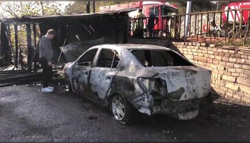 Korkutan yangın! Garaj ve otomobil küle döndü...