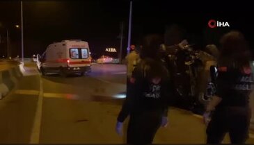 Bursa'da otomobil bariyere çarpıp takla attı! Yaralılar var...