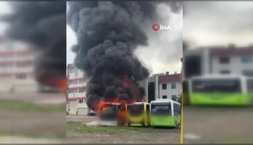Bursa'da otobüsler cayır cayır yandı! Şehrin her yerinden görüldü...