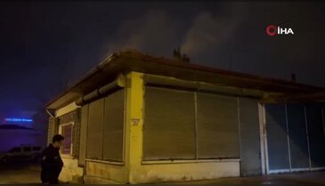 Gece yarısı iş yeri yangını: Kepenkler ve camlar kırıldı