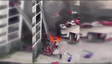 Bursa'da vinçli kamyon alev topuna döndü! Korku dolu anlar