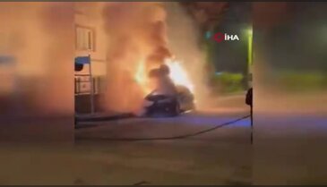 Bursa'da seyir halindeki araç alevler içinde kaldı!