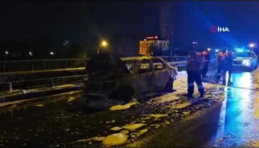 Seyir halindeki otomobil bir anda alev aldı!