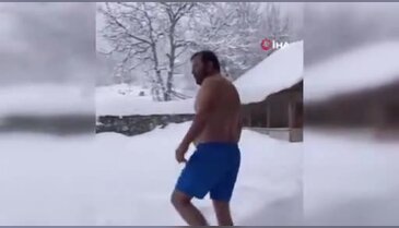 Eksi 10 derecede cesur hareket! İzleyenler titredi