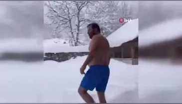 Eksi 10 derecede cesur hareket! İzleyenler titredi
