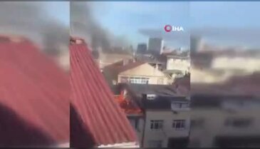 3 katlı binada yangın paniği!