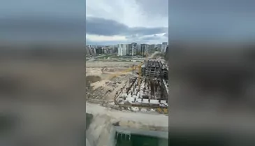 Bursa'da inşaat alanında korku dolu anlar: Vinç kontrolden çıktı!