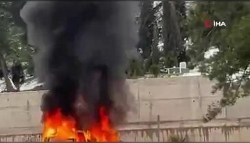 Bursa'da korku dolu anlar: Seyir halindeki otomobil alev alev yandı!