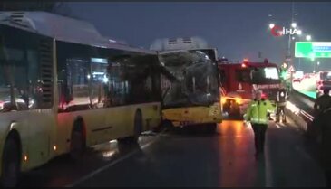İstanbul'da feci kaza! 3 otobüs çarpıştı: Yaralılar var