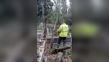 Bursa'da ekipler harekete geçti! Mezarlık temizlendi