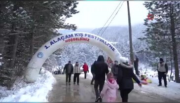 Bursa'da kar festivali coşkusu: 7'den 70'e herkes eğlendi