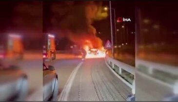 Bursa'da seyir halindeki araç alev topuna döndü! O anlar kamerada...