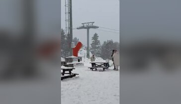 Bursa'nın zirvesine lapa lapa kar yağıyor!