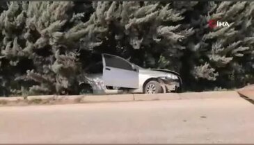 Bursa'da facianın eşiğinden dönüldü! Ağaçlık alana devrildi...