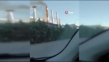 Bursa'da fabrika bacasında yangın çıktı