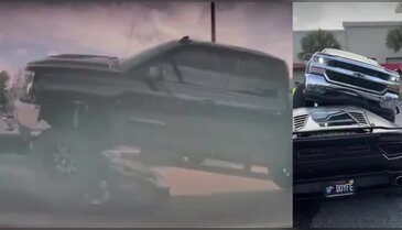 Otoparkta "kör nokta" faciası! 340 bin dolarlık Lamborghini böyle ezildi